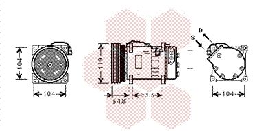 VAN WEZEL Компрессор, кондиционер 5800K281